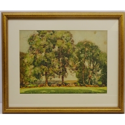  Woodland Landscape, watercolour signed and dated 1914 by Fred Lawson (British 1888-1968) 26cm x 36cm   