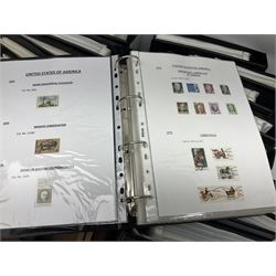 World stamps, including France, French colonies, Germany, Portugal Romania, Afghanistan, USA, Sweden Switzerland etc, housed in seventeen folders, in two boxes