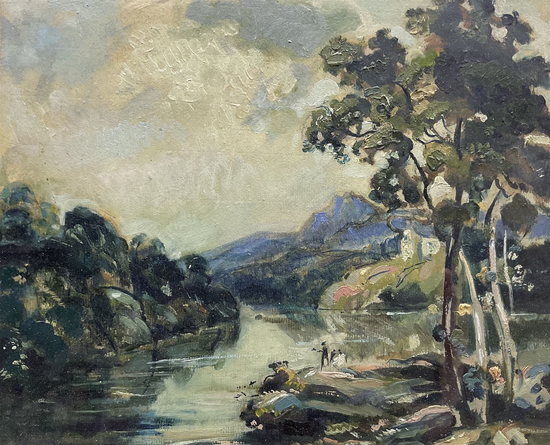 Joseph Alfred Terry (Staithes Group 1872-1939): 'The Old School', oil on card, titled and signed verso 26cm x 31cm