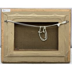 John C Gray (Scottish 1873-1958): Cattle Grazing, oil on canvas signed and dated 1915, 24cm x 34cm 
Notes: Gray, a Dundee artist, was born without arms and painted by holding a brush between his teeth and toes. 