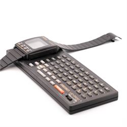 Seiko UC-3000 Memo Diary gentleman's quartz digital wristwatch, boxed with instruction manual and receipt dated 1989