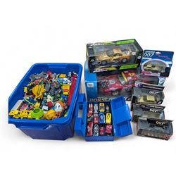 Radio Control Porsche 911 GT2, boxed, Joyride The Fast and The Furious 1:18 scale diecast model, Corgi James Bond vehicles, and a large collection of loose diecast cars, including Matchbox examples