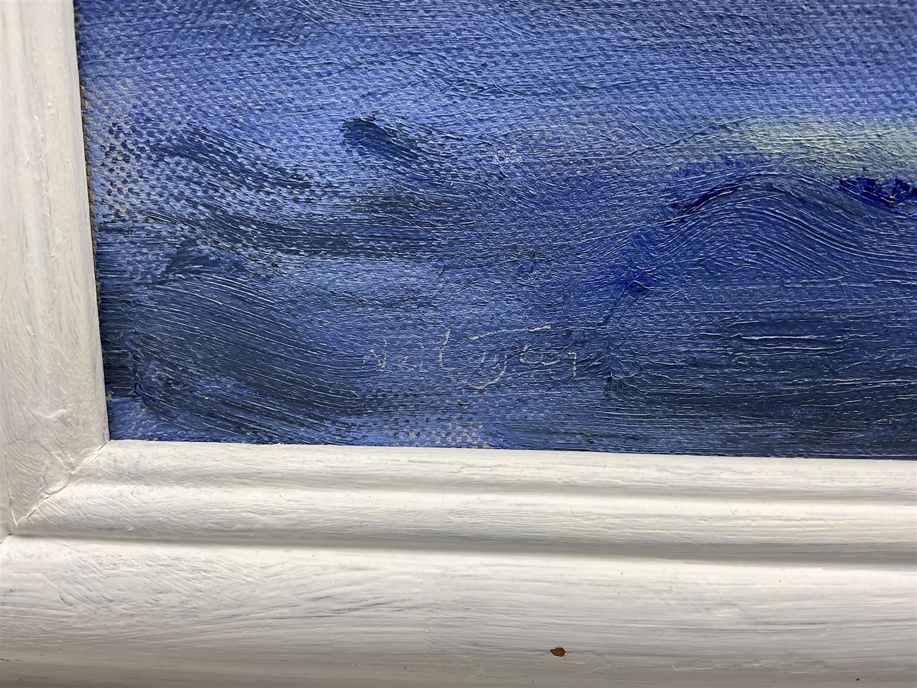 Neil Tyler (British 1945-): 'Southern France - A Calanque somewhere between Cassis and Marseilles', oil on canvas signed, titled verso 50cm x 75cm