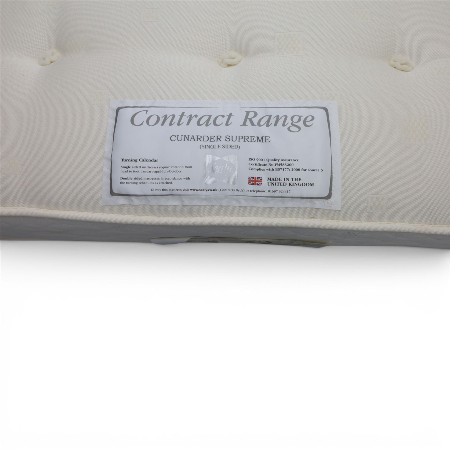 Sealy - Kingsize divan bed and mattress, split grey divan base, Sealy 'Cunarder Supreme' mattress 