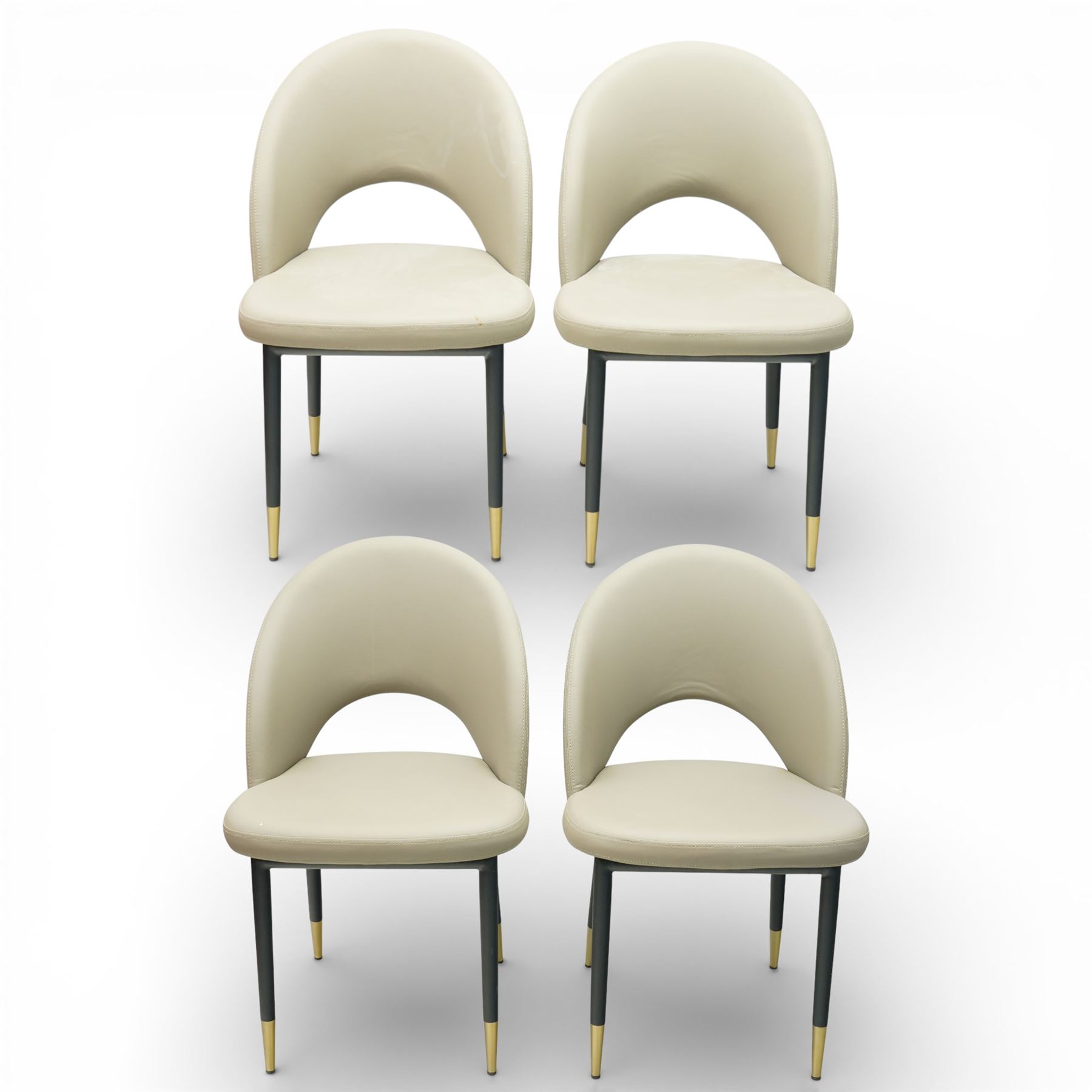 Next Home - Four 'Dwell' grey black comida dining chairs, black tapering metal legs