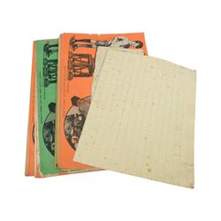 Mid 20th century Meccano outfit, including perforated strips, wheels, angled plate, boiler, flanged plates, no. 1 clockwork motor, etc, contained within red wooden box, with hand painted lettering to the cover reading 'No.7 Meccano B.H'