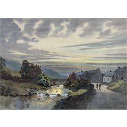 Ebenezer John Woods (Jack) Prior (British 1914-1988): An Evening Stroll, watercolour signed 37cm x 51cm 