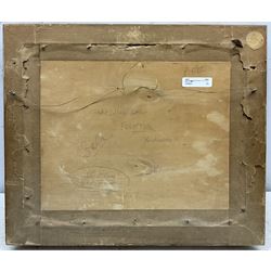 Harold Bennett (British 1879-1955): 'The Village Street Folkton' near Scarborough, oil on panel signed, titled verso 31cm x 39cm