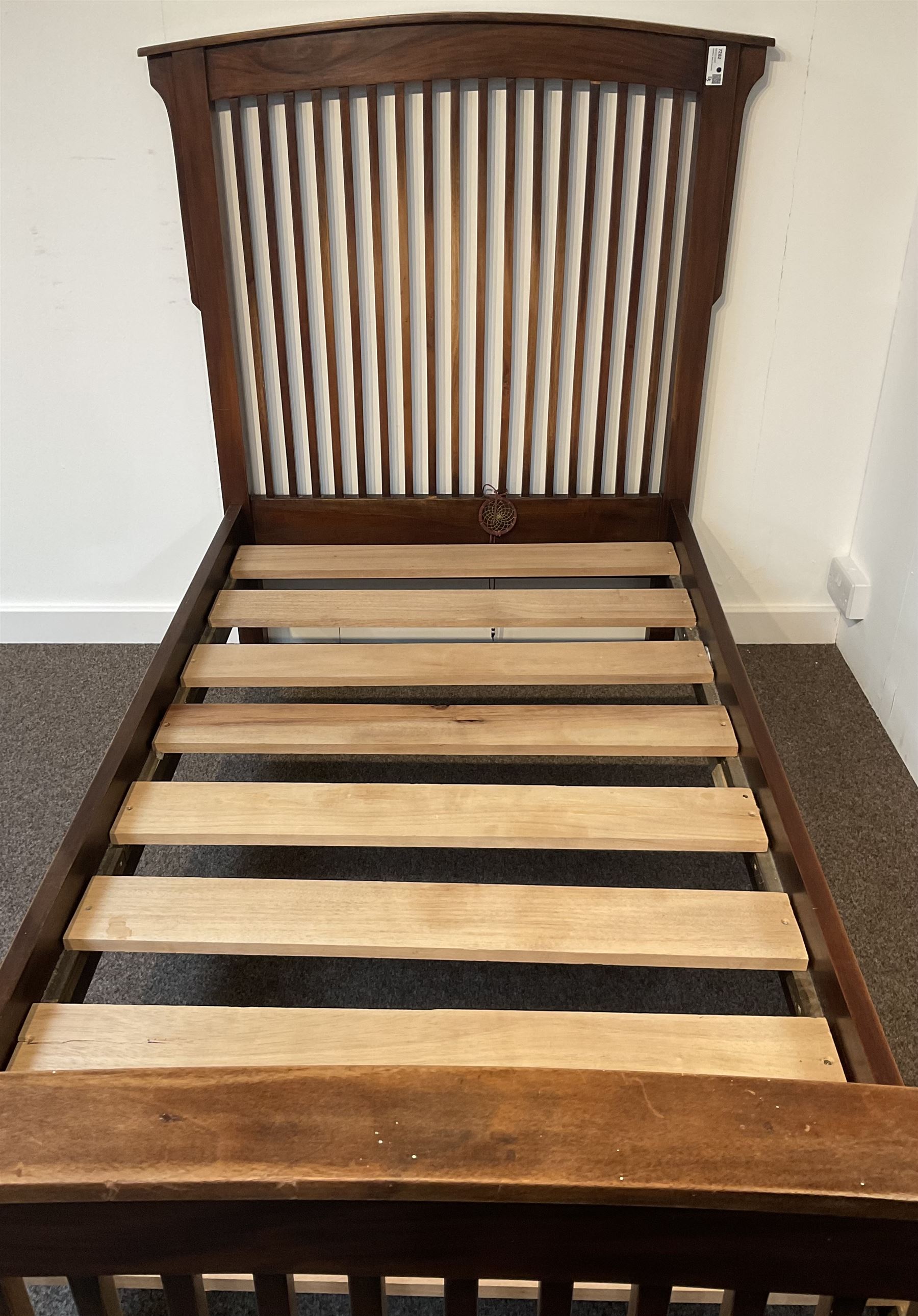 Hardwood vertical latted 3' single bedstead