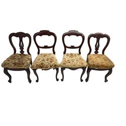 Mixed collection of eight Victorian mahogany dining chairs