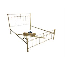 Victorian style cream painted metal 5' Kingsize bedstead