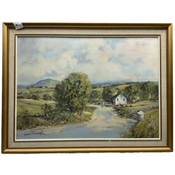 Henry McLaughlin (Australian 1937-): 'Road to Kilkenny in County Antrim', oil on canvas signed, titled verso 39cm x 54cm