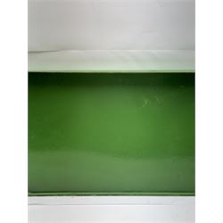 Wills's Woodbine enamel advertising sign, with white and black lettering on a green ground, W73.5cm, H23cm