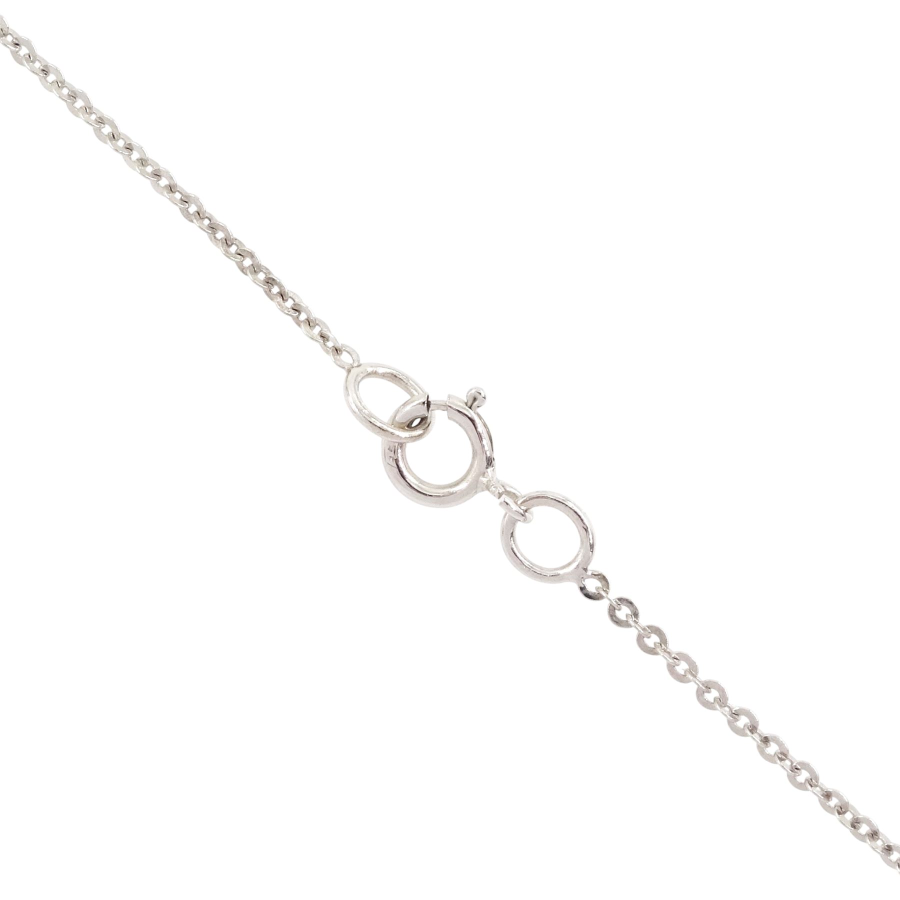 18ct white gold diamond cross pendant necklace, the cross pendant set with eleven round brilliant cut diamonds of approx 0.20 carat, on a trace link chain necklace