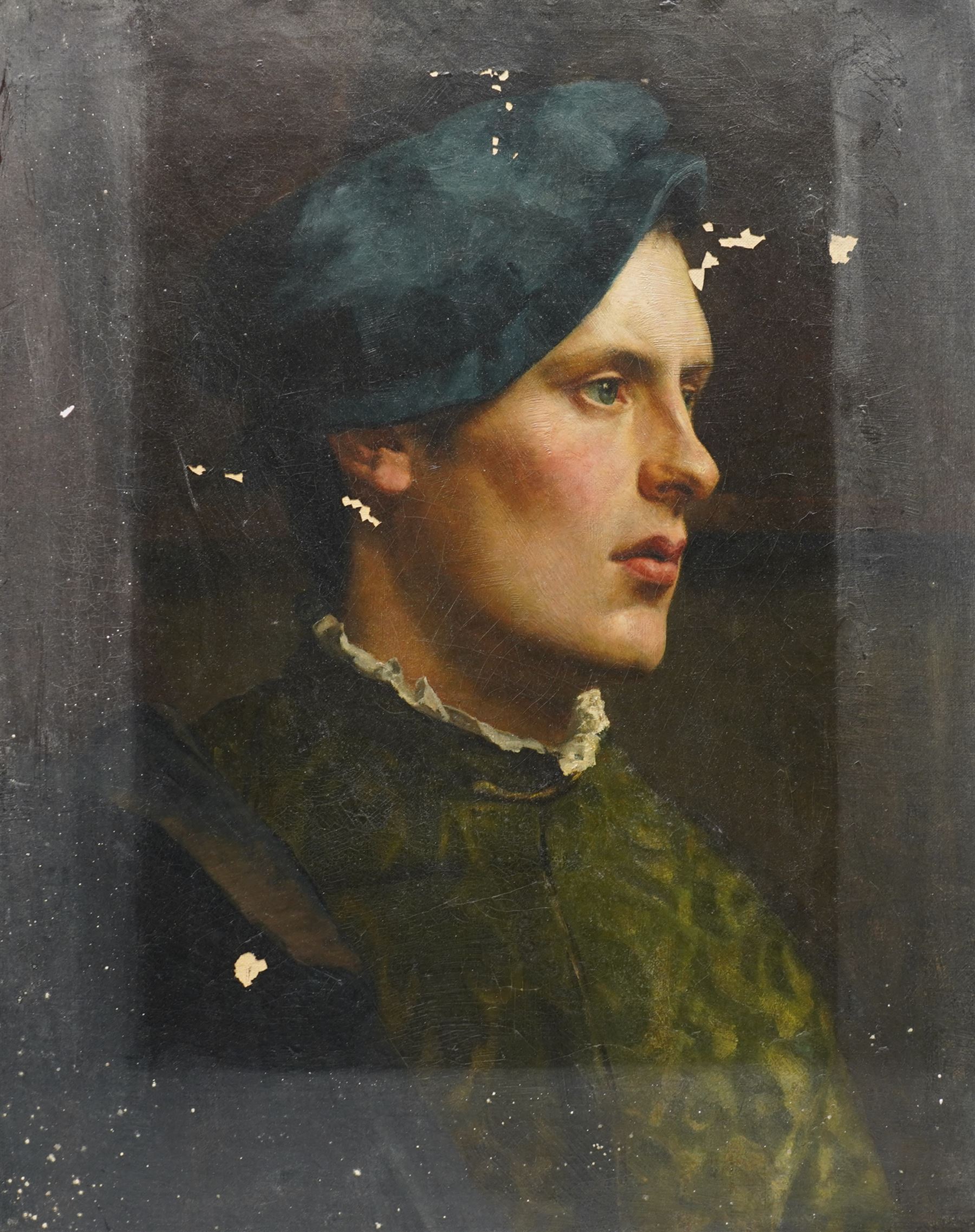 James Doyle Penrose (Irish 1862-1932): Portrait of a Young Renaissance Man, oil on canvas signed verso 53cm x 43cm