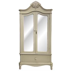 French design cream painted armoire ward