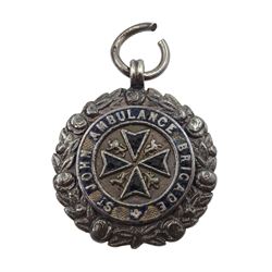 Early 20th century 9ct rose gold Albert chain, with 9ct gold fob Chester 1913 and one other Edwardian silver fob