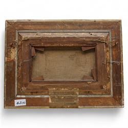 Robert Gallon (British 1845-1925): Horse and Cart by Church - 'Warrick (Warwick)', oil on canvas signed 17cm x 27cm