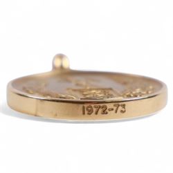 Football Association Challenge Trophy Competition Winners 9ct gold medal, awarded to manager Colin Appleton of Scarborough FC, inscribed with date only, hallmarked Fattorini & Sons, Birmingham 1972