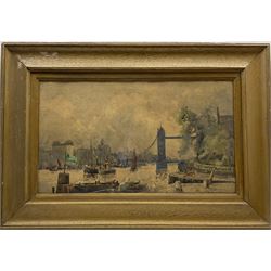 Rose Champion de Crespigny (British 1860-1935): River Thames and Tower Bridge, watercolour signed 28cm x 48cm