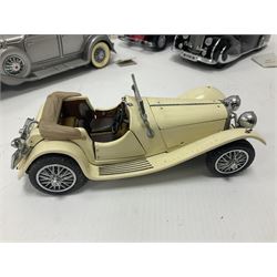 Franklin Mint - five 1:24 scale die-cast precision models comprising 1930 Bugatti Royale Coupe Napoleon, 1933 Duesenberg SJ Twenty Grand, 1935 Mercedes Benz 500K Special Roadster, 1938 Jaguar SS-100, and 1947 Bentley 