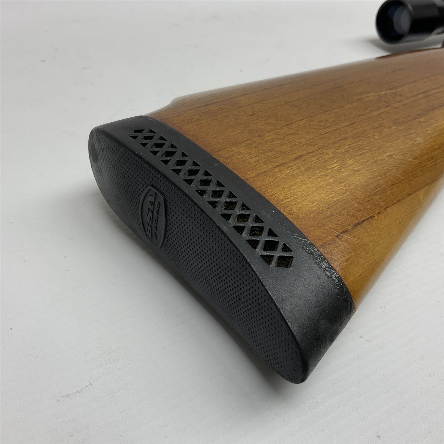 BSA 22 caliber air riffle with telescopic sight, in Fambeau hard case