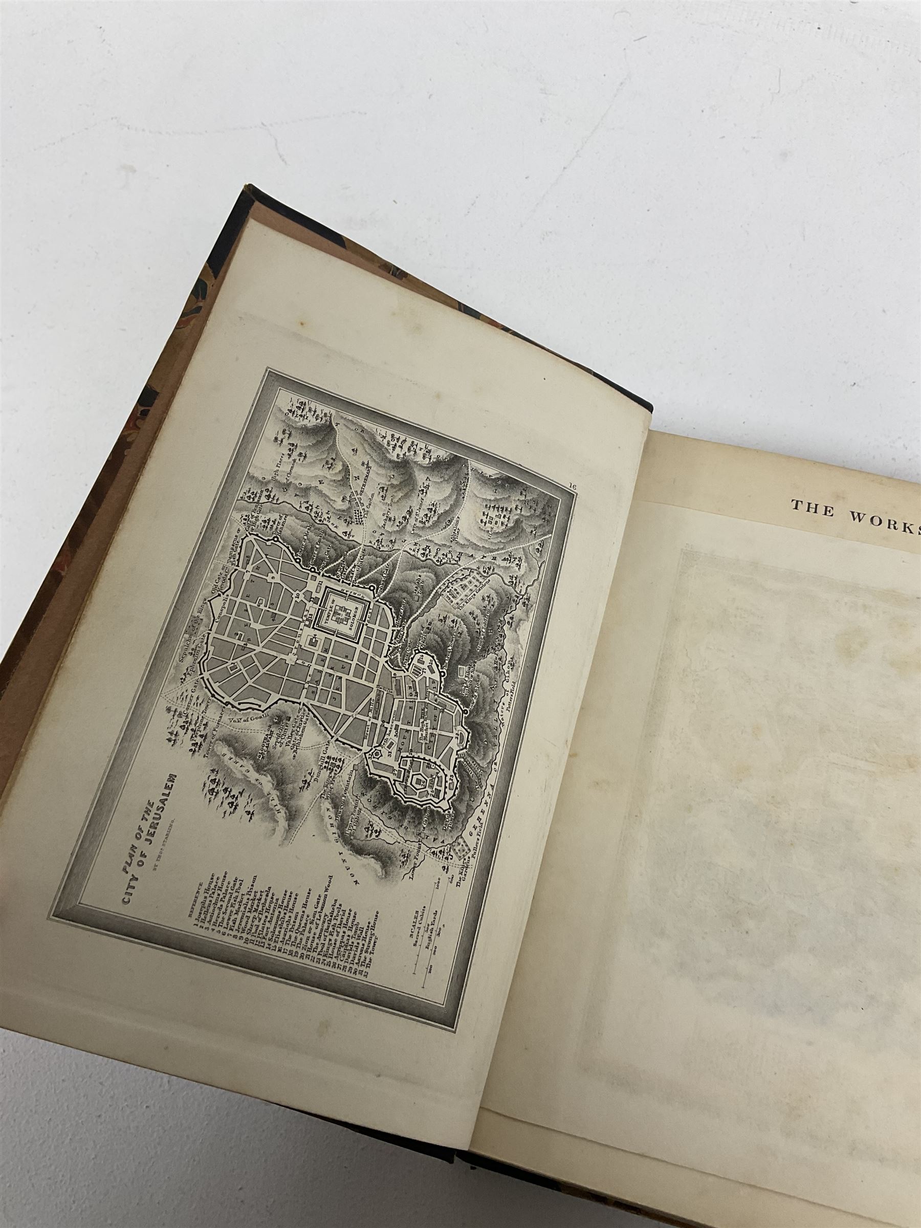 Campbell, John; The Naval History of Great Britain, two volumes, together with De Foe, Daniel; The Life and Adventures of Robinson Crusoe, pub George Routledge and Sons, London, The Works of Flavius Josephus, translated by Whiston, William, pub Henry G Bohn, London, one volume  and two other books