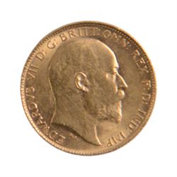 King Edward VII 1910 gold half sovereign coin