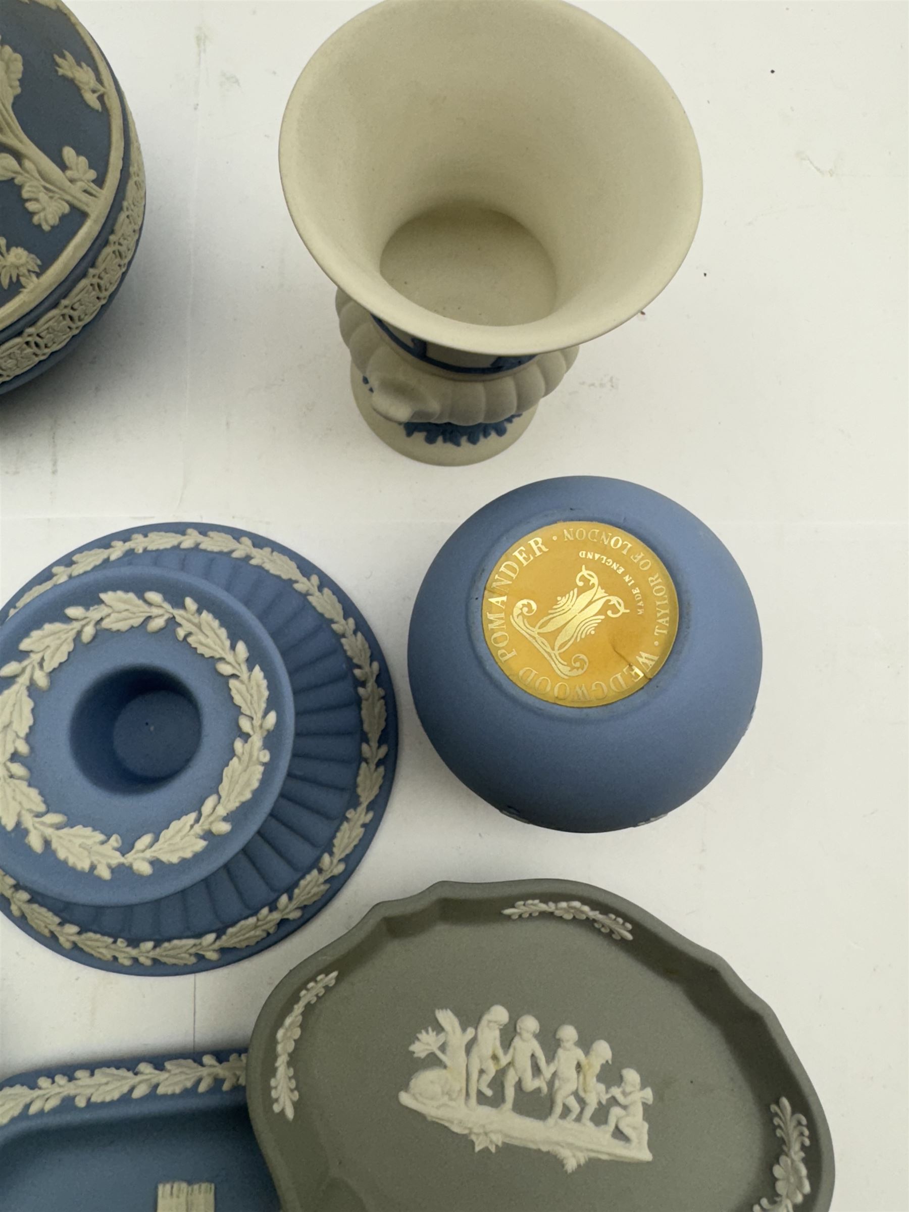 Wedgwood Jasperware including jugs, trinket dishes plates, vases etc    