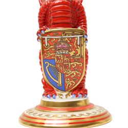 Minton 'The Royal Wedding Heraldic Beasts' pair of limited edition figures for Mulberry Hall  10/250, boxed and with certificate to mark the Royal Wedding 1981