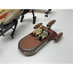 Star Wars - vintage vehicles comprising Rebel Armoured Snowspeeder and Tri-pod Laser Cannon; both boxed; Rebel Transport with 3 3/4