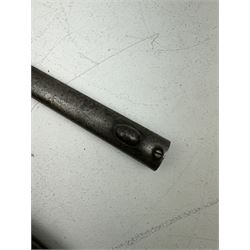 Dutch M1895 Mannlicher bayonet, with  44cm double edge blade, with wooden grip and bluing; in steel scabbard, L59cm 