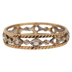 9ct gold paste set eternity ring, hallmarked