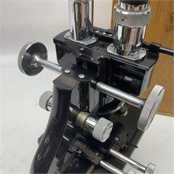 Three W. Watson & Sons microscopes, comprising Kima no 58173, Low power binocular no 98846 and High power binocular no 103144, all boxed 