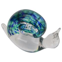 Glass dump with bubble inclusions, together with Wedgwood glass panda and three other glass animals 