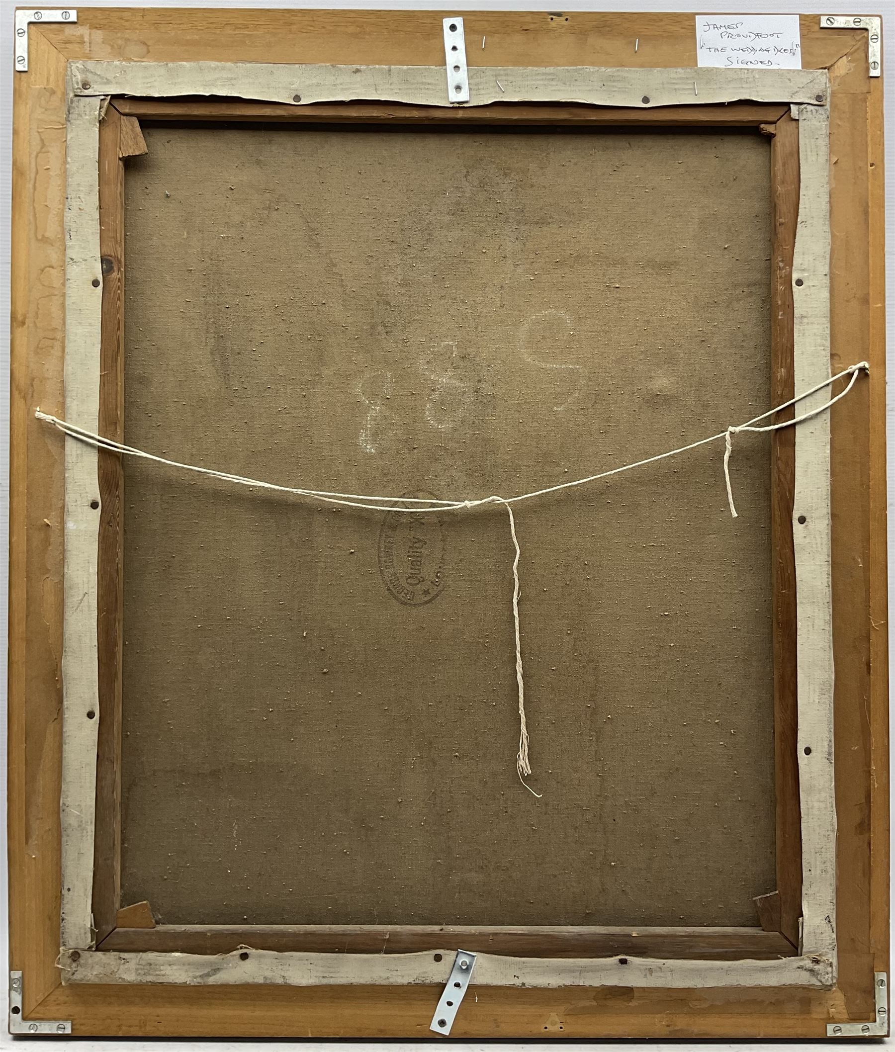 James Proudfoot (Scottish 1908-1971): The Wedding Dress, oil on canvas signed and dated '34, 75cm x 62cm