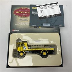 Eight Corgi die-cast models - four limited edition Vintage Glory of Steam Nos.80002, 80005, 80201 & 80205; all boxed with certificates; Classics Showman's Range No.27602; Dibnah's Choice No.CC20202; Road Transport heritage No.CC13306; and Premium limited edition Brewery No.11801; all boxed (8)