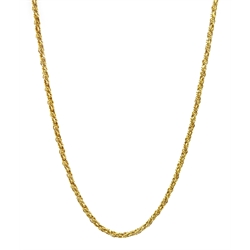  17ct gold Middle Eastern rope chain necklace, stamped 708  