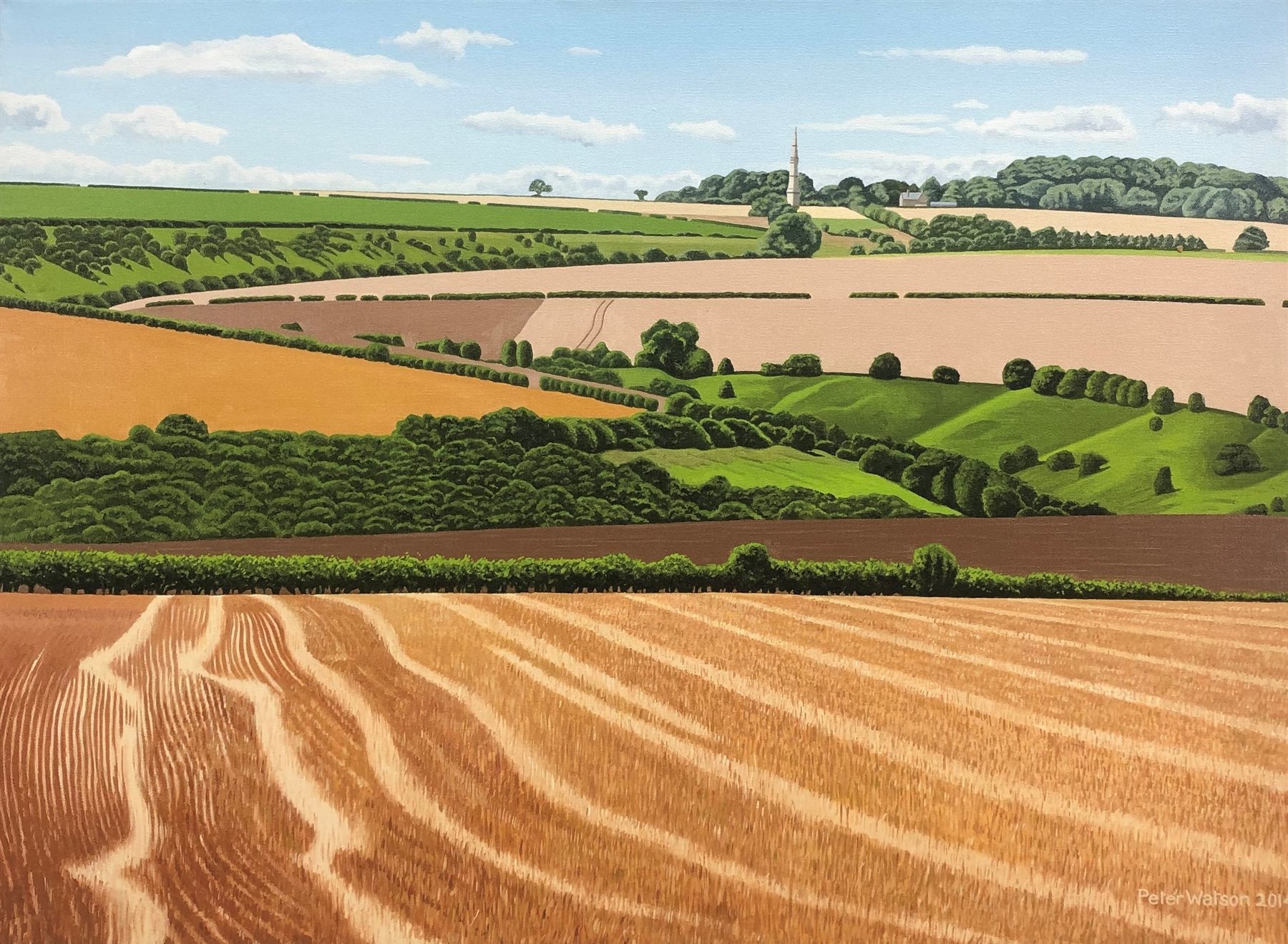 Pete Watson (British Contemporary): Sledmere Monument, limited edition lithograph on canvas, signed and dated 5-8-15 verso 56cm x 76cm (unframed)