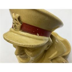 1920s Royal Doulton Army Club advertising ashtray modelled as an officer with a monocle, H14cm