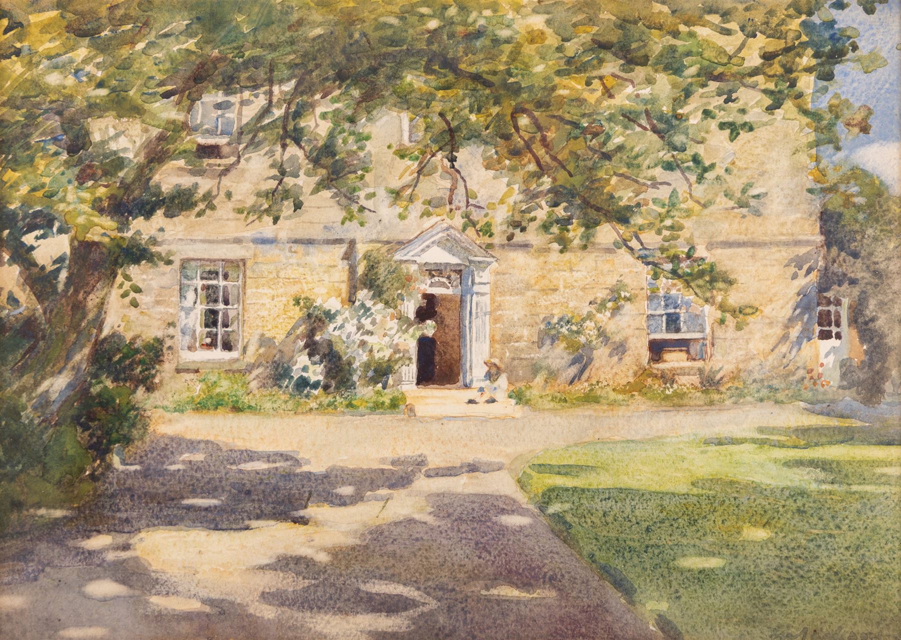 Frederick William Jackson (Staithes Group 1859-1918): The Old Rectory Hinderwell Near Whitby, North Yorkshire, watercolour signed 24cm x 34cm