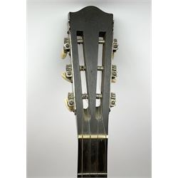The Windsor Popular Model 5 five string closed back banjo, the head stamped The Windsor, Popular, Model 5, the heel bearing a metal plaque stamped The New Windsor, Patent Zither Banjo, A.O. Windsor, Maker, 94 Newhall Street, Birmingham, England, the skin 24.5cm diameter L97cm; in later soft carrying case
