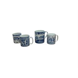 Collection of Spode blue and white, including Italian pattern, Musical Instruments pattern, Greek pattern etc 