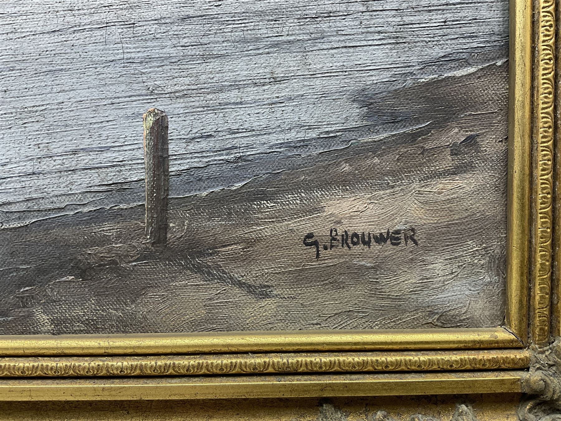 Gerard Brouwer (Dutch 1938-): Mallards in Flight, oil on canvas signed 59cm x 88cm 