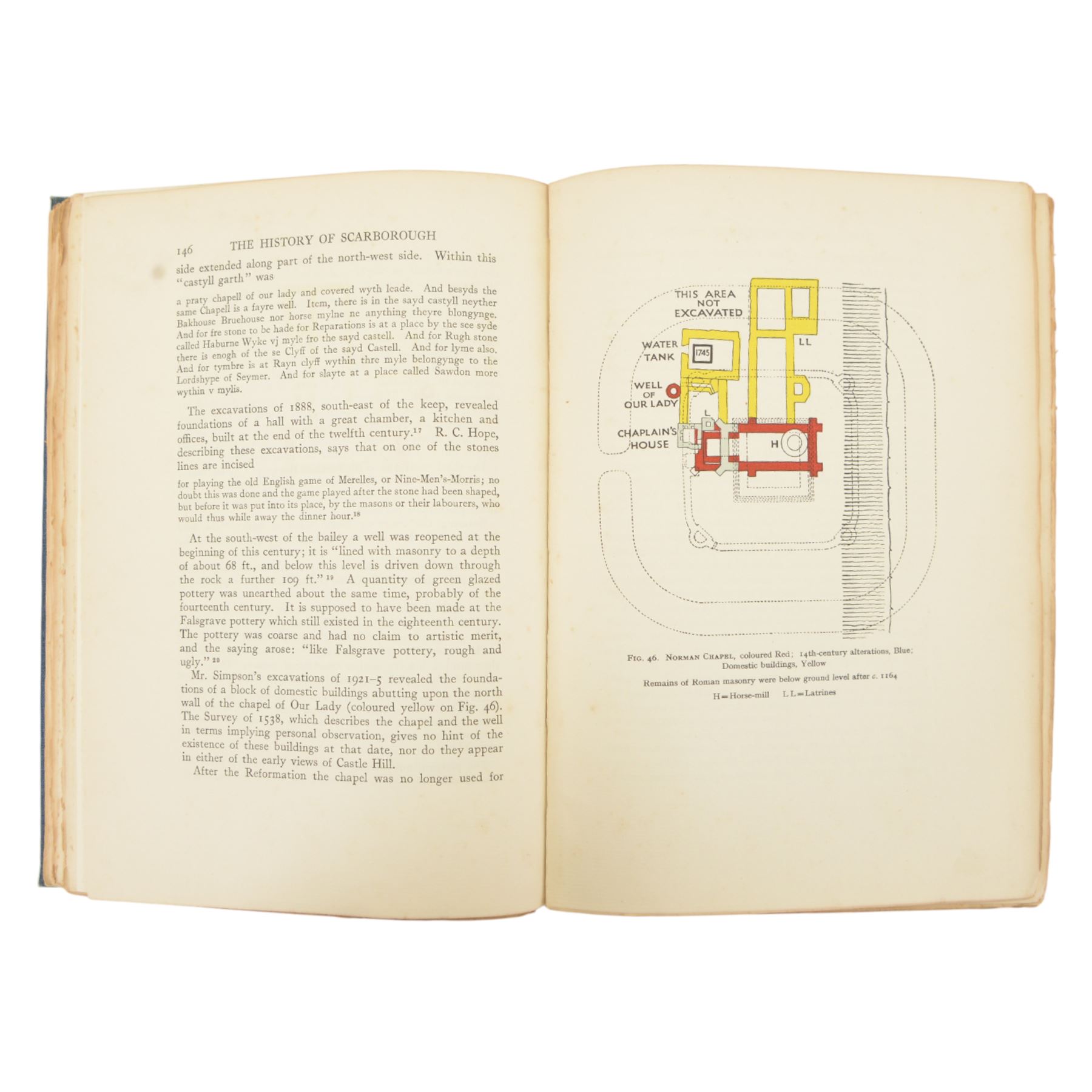 Rowntree, Arthur; 'The History of Scarborough', pub London & Toronto J.M Dent & Sons Ltd, 1931 signed edition no. 24, in blue cloth with gilt vignette and lettering to spine
