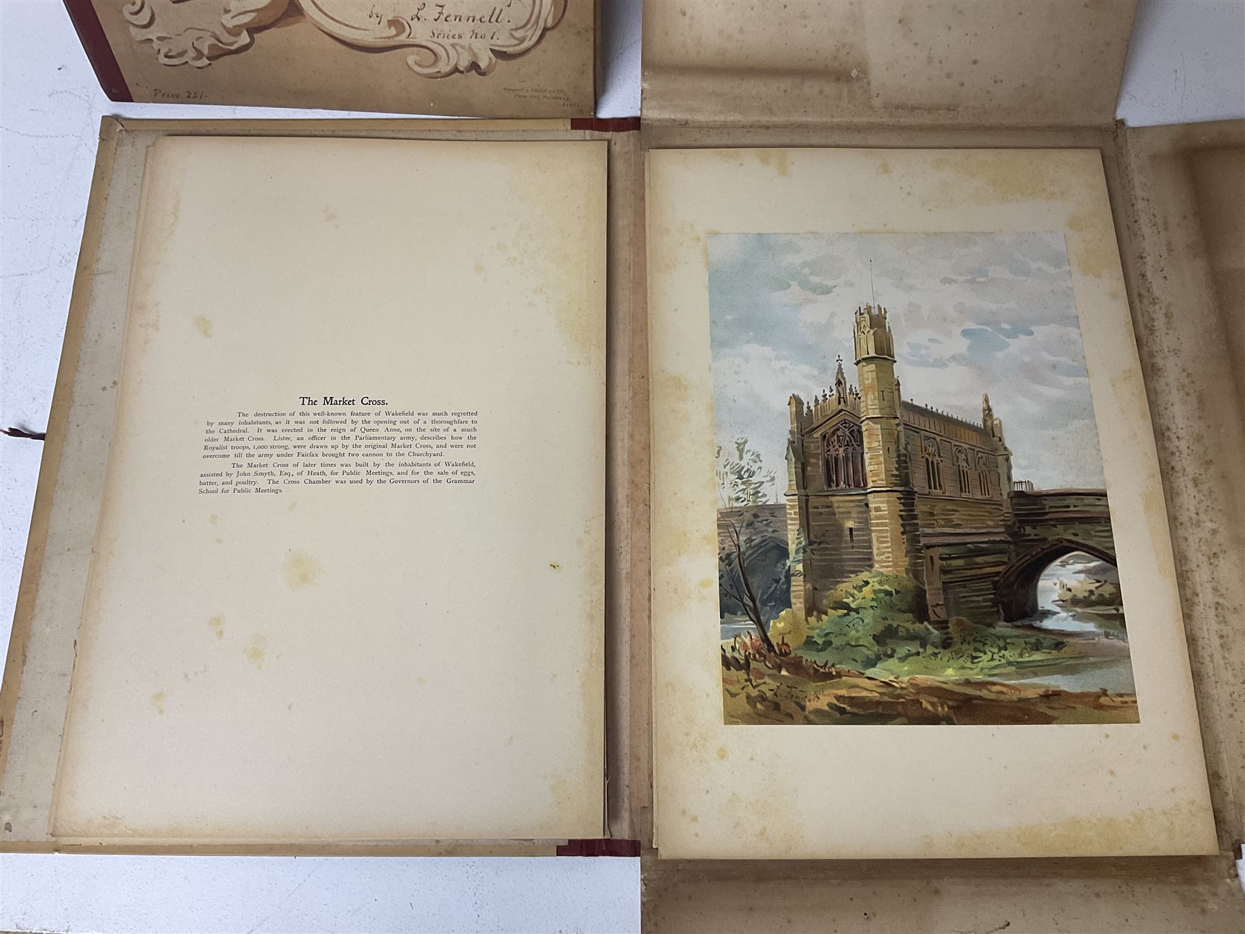 Louisa Fennell: 'Views of Wakefield', two volumes of unbound chromolithographs (2)