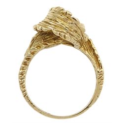 9ct gold textured knot design ring, hallmarked