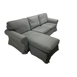 IKEA - 'EKTORP' three seat corner sofa, in grey loose washable covers 