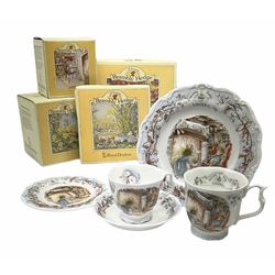 Royal Doulton Brambly Hedge Winter pattern teacup trio, tea plate and beaker, all boxed
