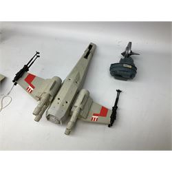 Star Wars - thirteen early 1980s vehicles/equipment including X-Wing Fighter; Snowspeeder; Slave 1 (Boba Fett's Spaceship); Scout Walker C7; Mobile Laser Cannon; Tripod Laser Cannon; Speeder Bike; Radar laser Cannon; two Vehicle Maintenance Energisers etc; all unboxed (13)